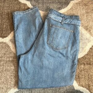 🌖 Arizona Jean Co Paper-bag Waisted Straight Jeans with Ties